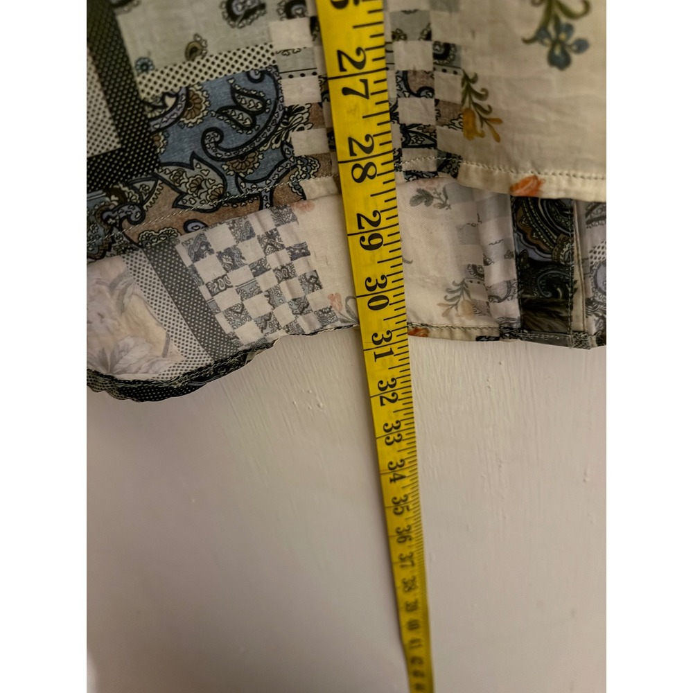 Apny Apparel Silk Patchwork Print Button Down Shi… - image 4